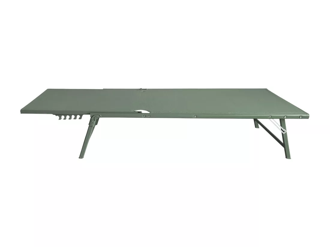 Lot de 2 bains de soleil pliants SICILIA en textilène vert sauge - structure vert sauge