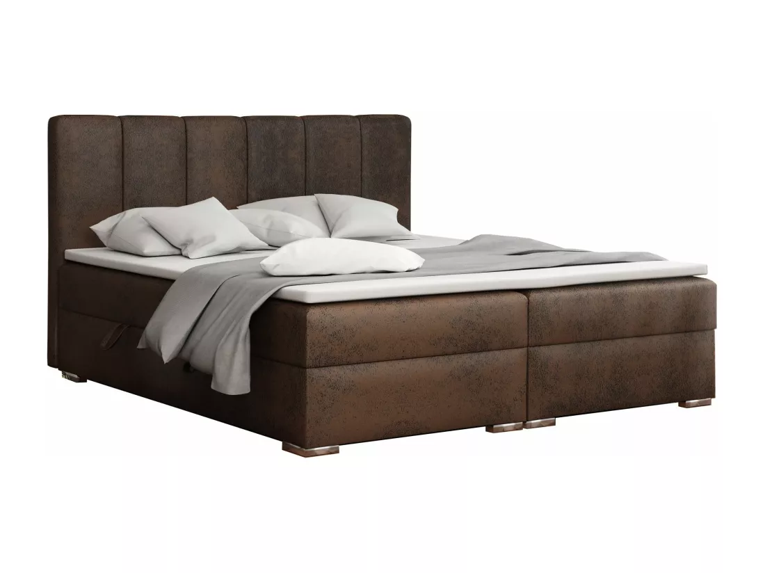 LIT BOXSPRING avec coffres Provo 180x200 cm, Gobi 03 (Brun)
