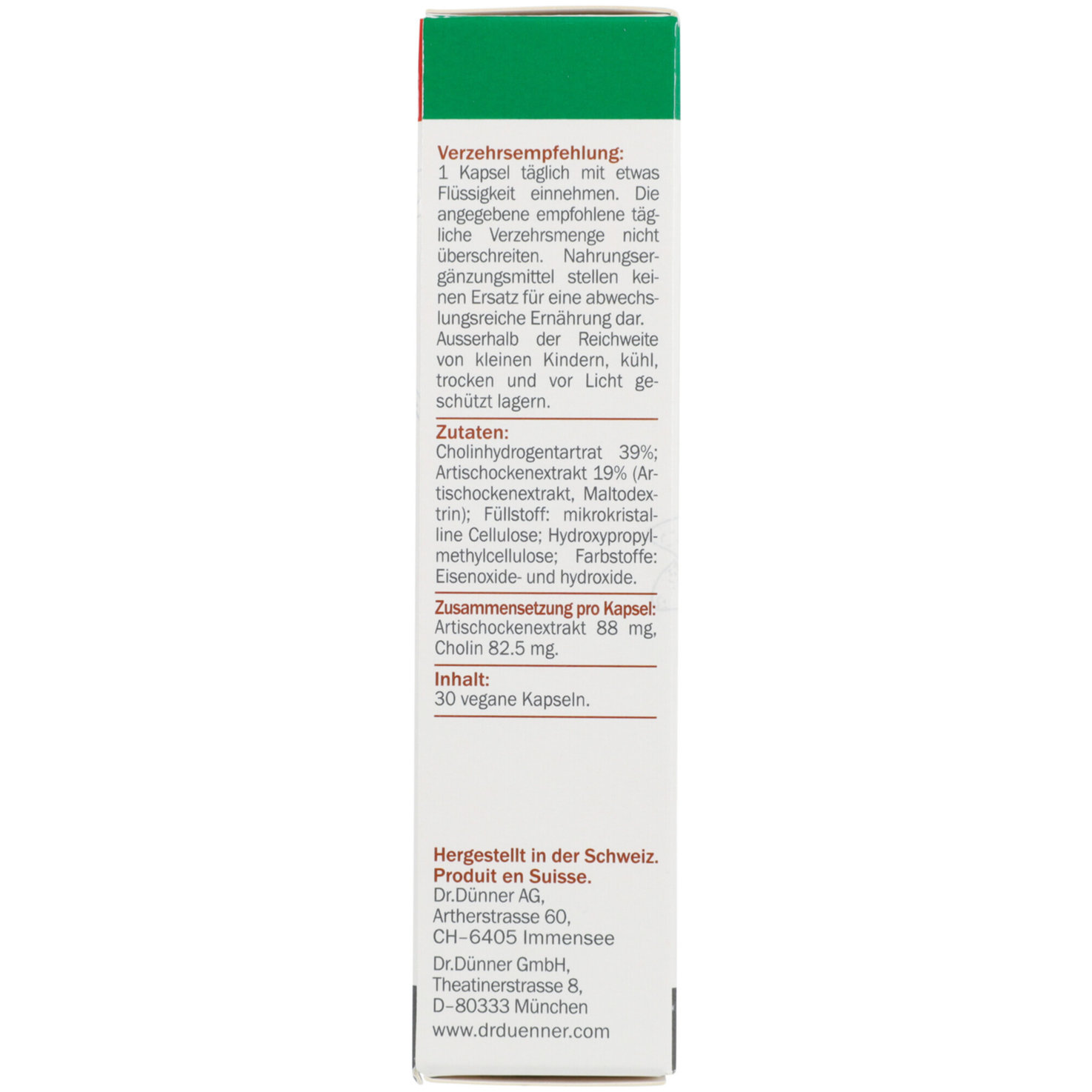 Dr.Dünner Artischocke Leberfunktion 30 Kapseln