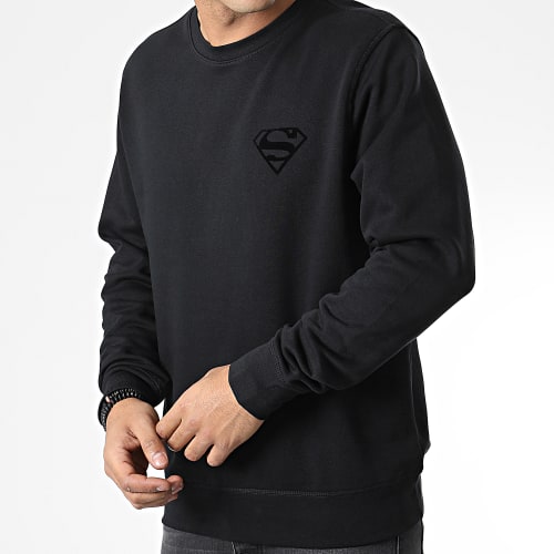 Sweat Crewneck Logo Velvet Back Noir Noir