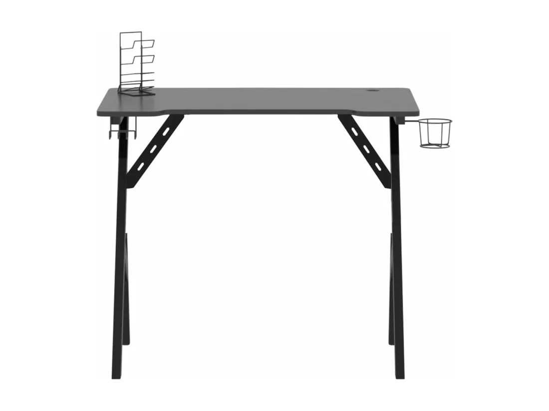 Bureau de jeu avec pieds en forme de Y Noir 90x60x75 cm