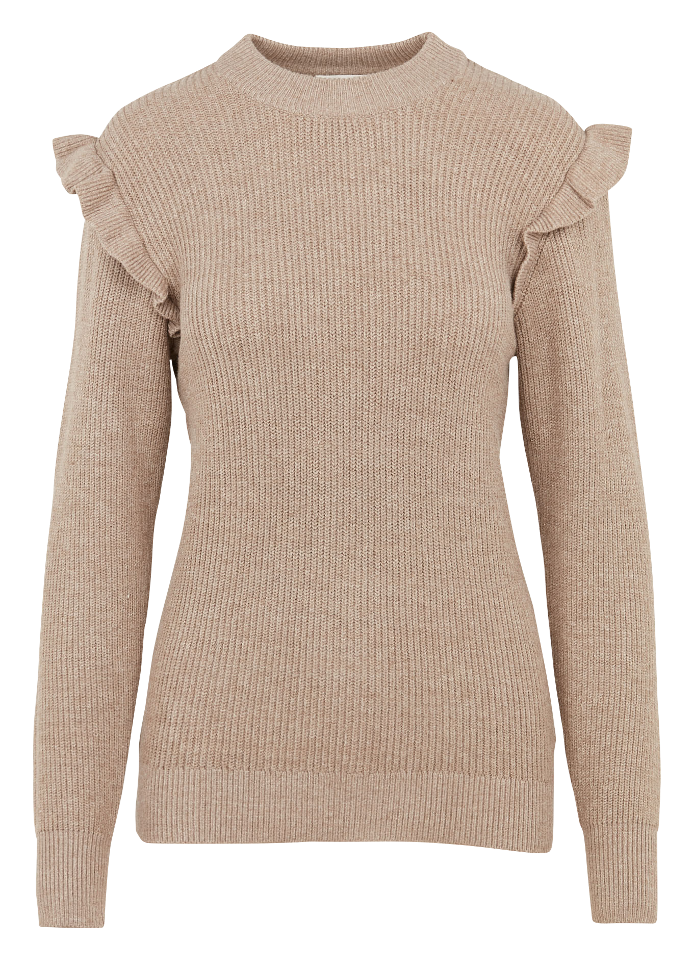 Pull col rond en maille | Beige