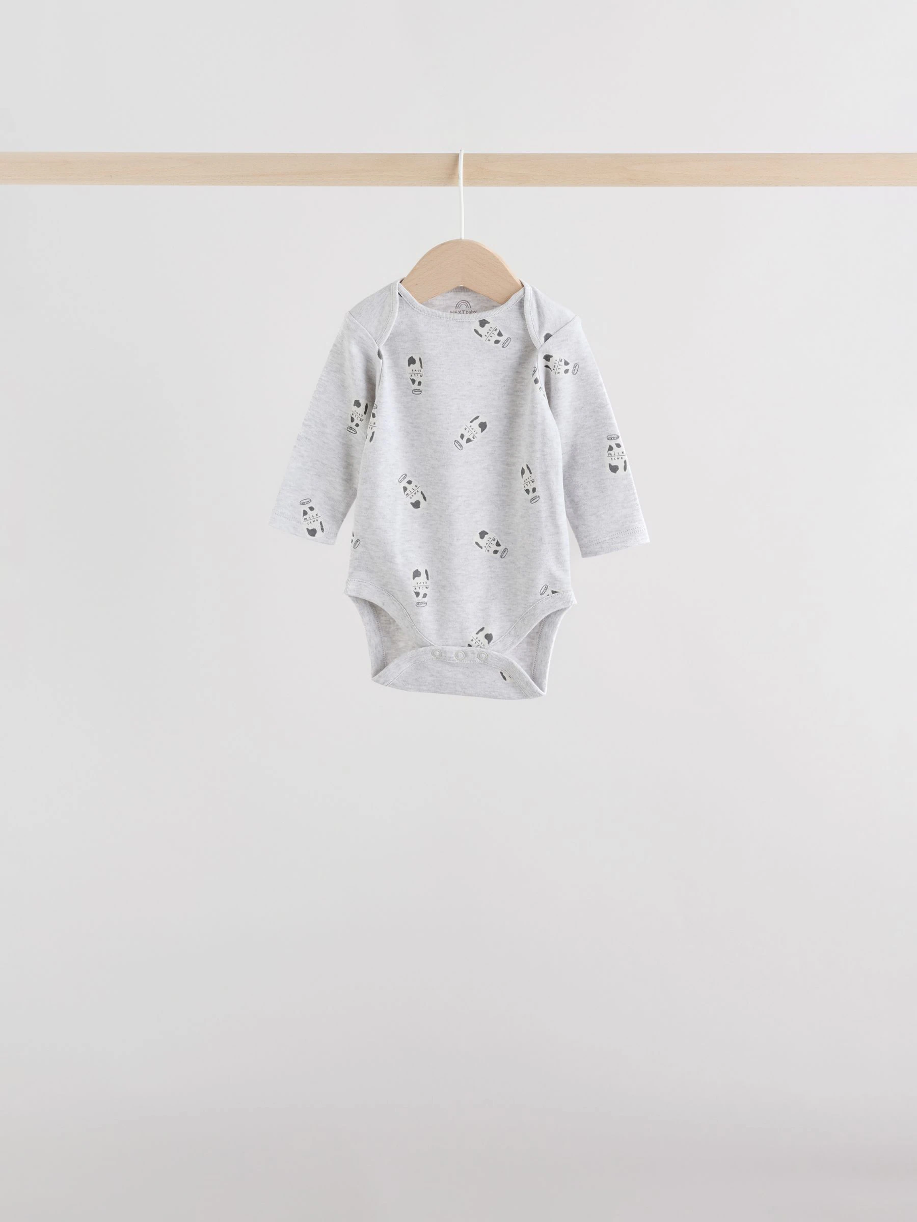 Monochroom - Set van 5 rompers met lange mouwen