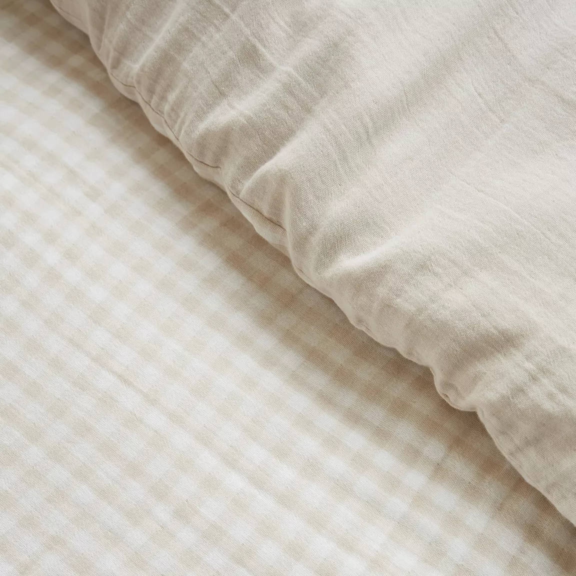 Housse de couette gaze de coton (240 x 220 cm) Vickie Beige