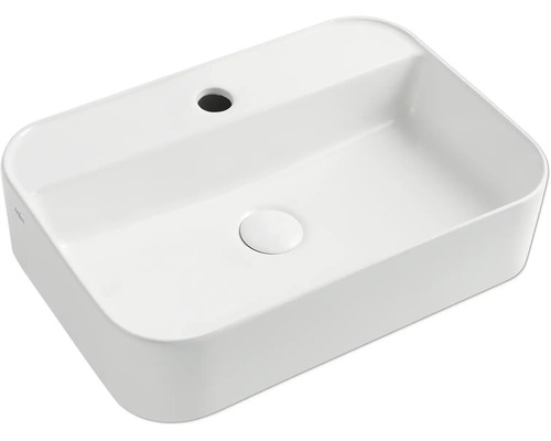 Jungborn opzetwastafel THREE 50 x 35 cm hoogglans wit incl. keramische afvoerplug