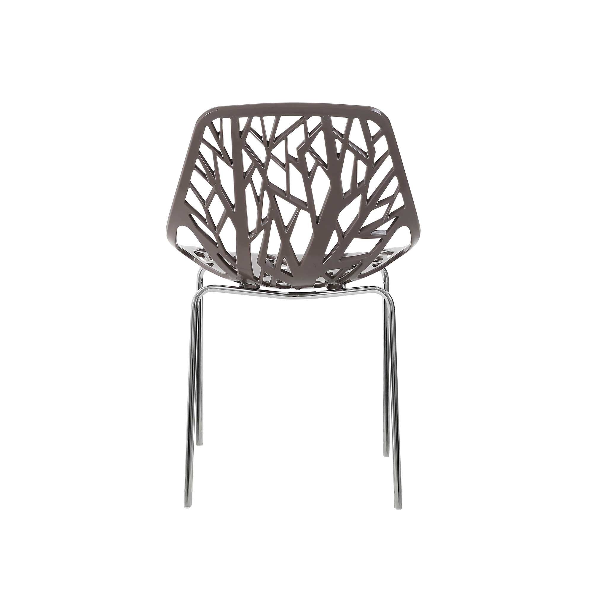 Makika Retro Stuhl Design-Stuhl - CALUNA 4er Set in Grau