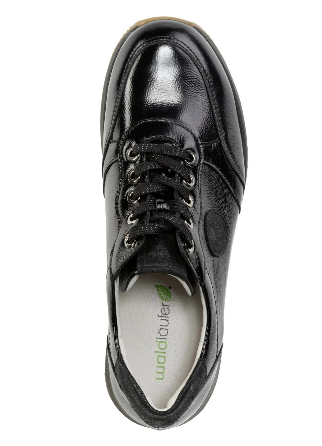 Schnür-Sneaker aus genarbtem Nappaleder