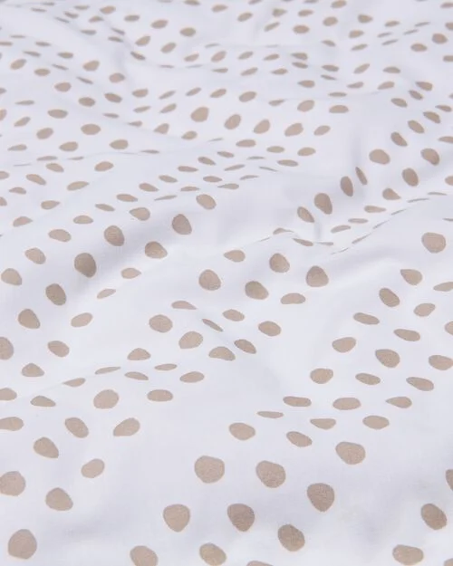 housse de couette coton doux 200x200/220 boho taupe et noir