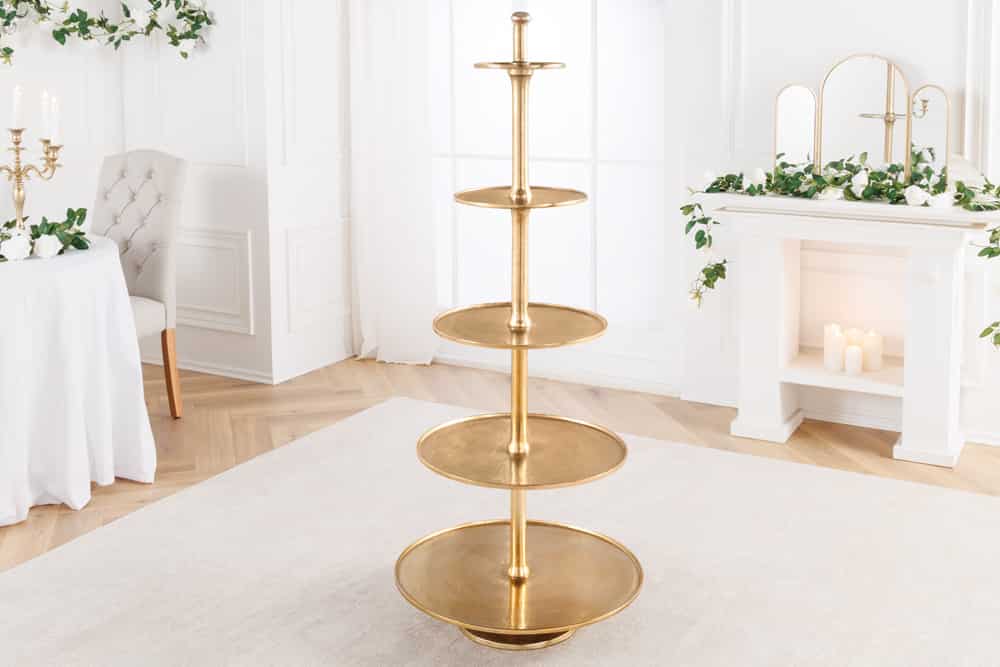 Design XXL Etagere ABSTRACT 150cm gold Metall mit fünf Etagen handmade