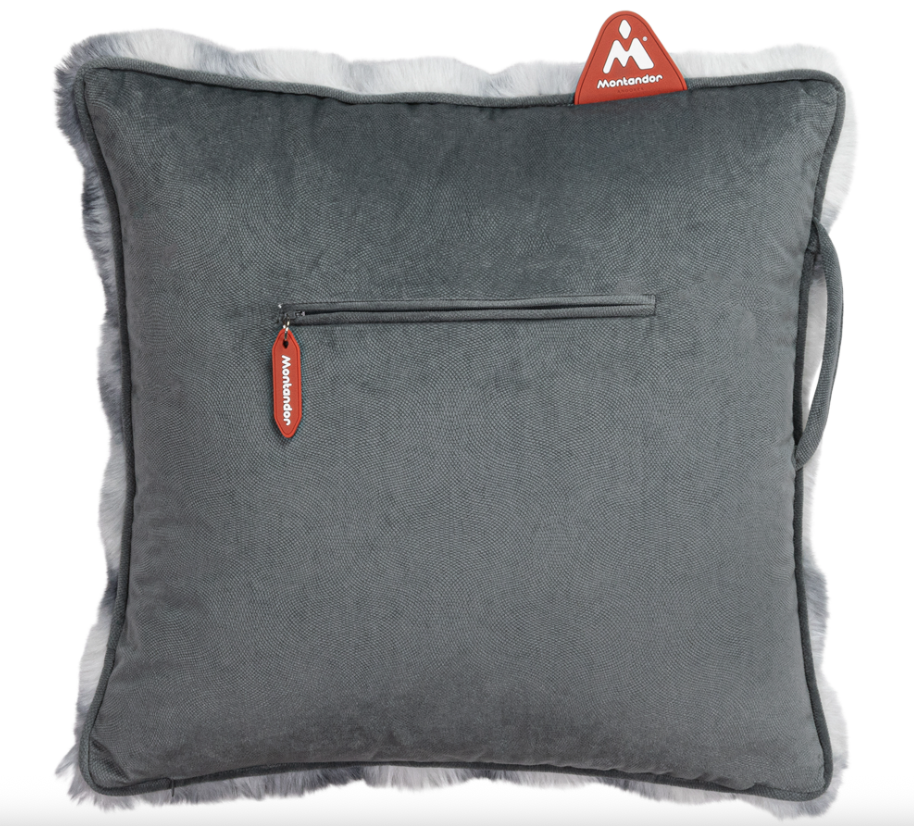 (45x45cm) Kabelloses Wärmekissen Home Deko Heat Padss Plüsch Heizkissen (HP-FF-GR) - Grey