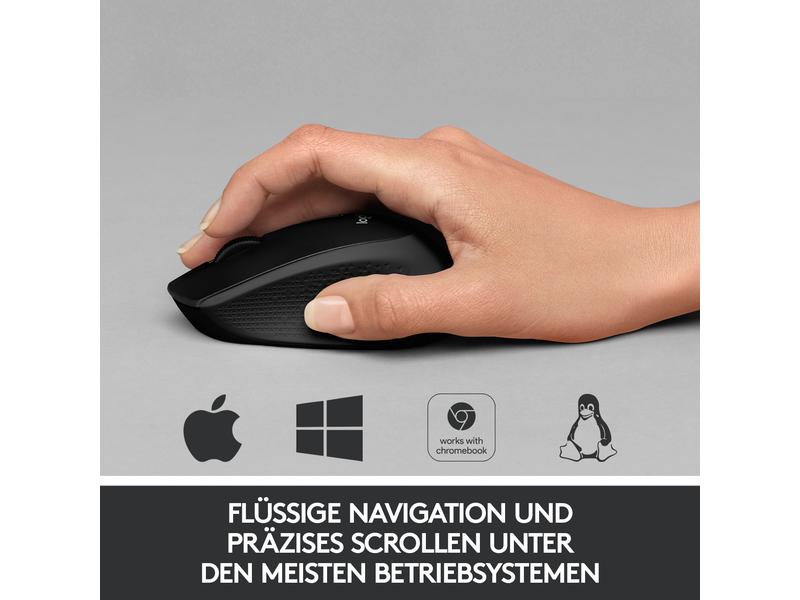 Logitech Maus M330 Silent Plus Geräuscharme USB-Funkmaus mit 1000 dpi Optical Tracking