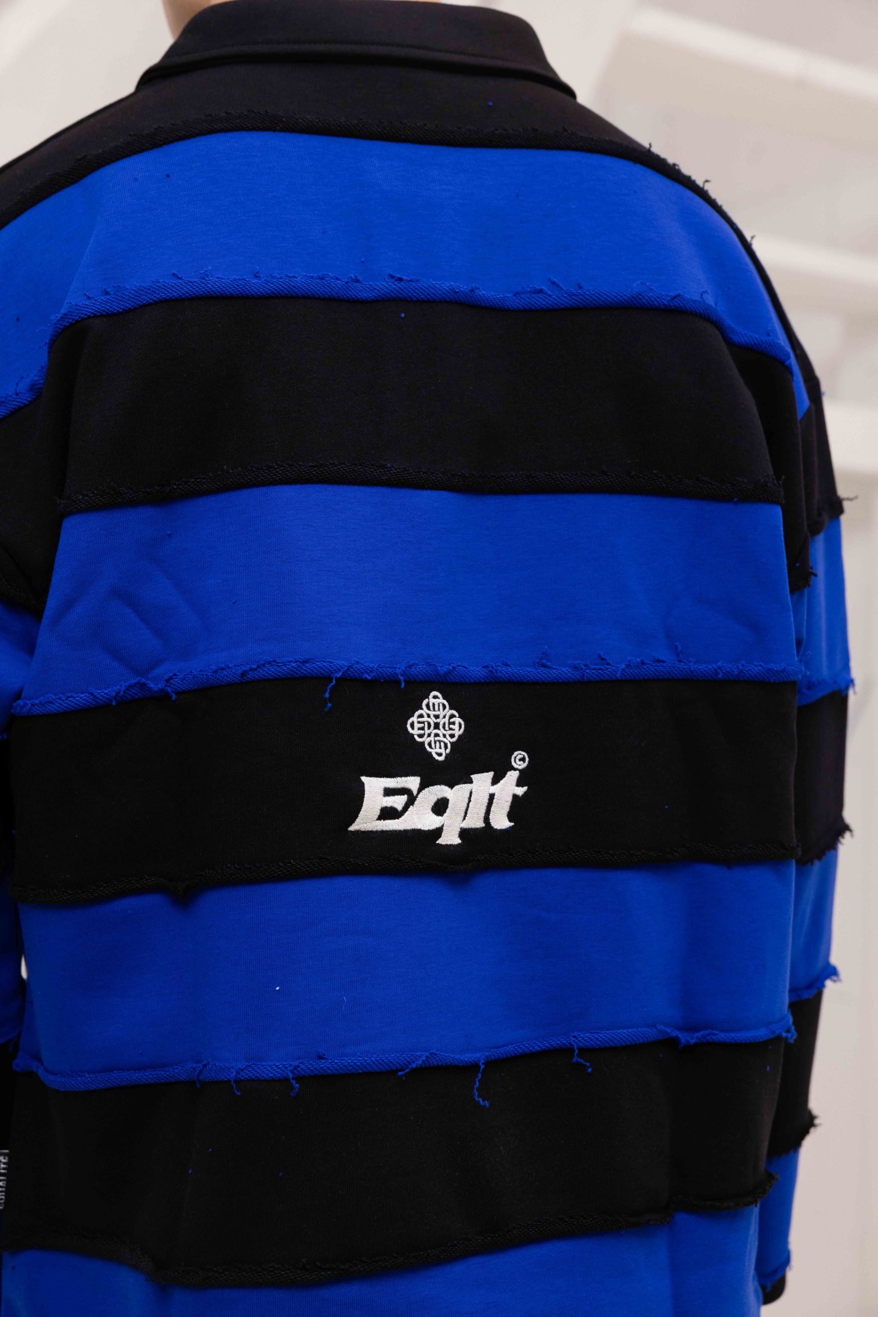 Equalité Stripe Jersey Polo Heren Zwart/Blauw