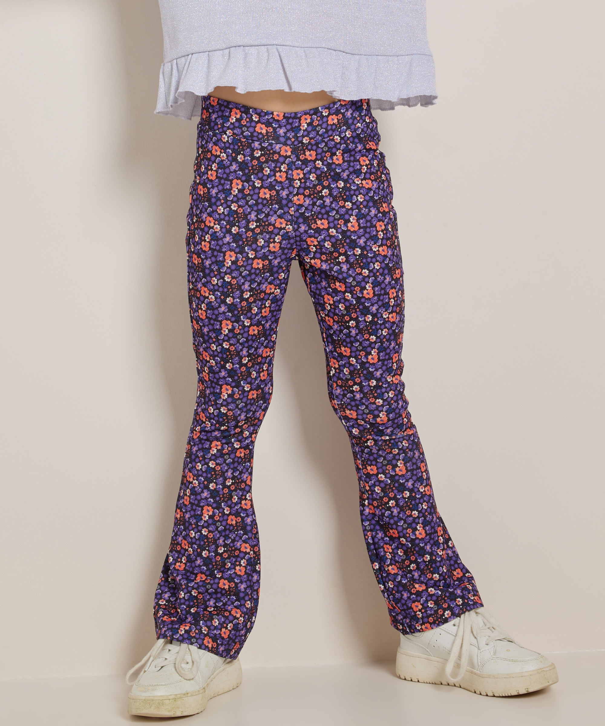flared fit broek met print