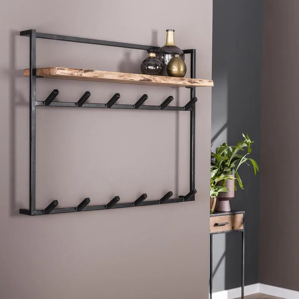 Hoyz - Kapstok Air Solid - 12 Haken - Massief Acaciahout - 100x30x80