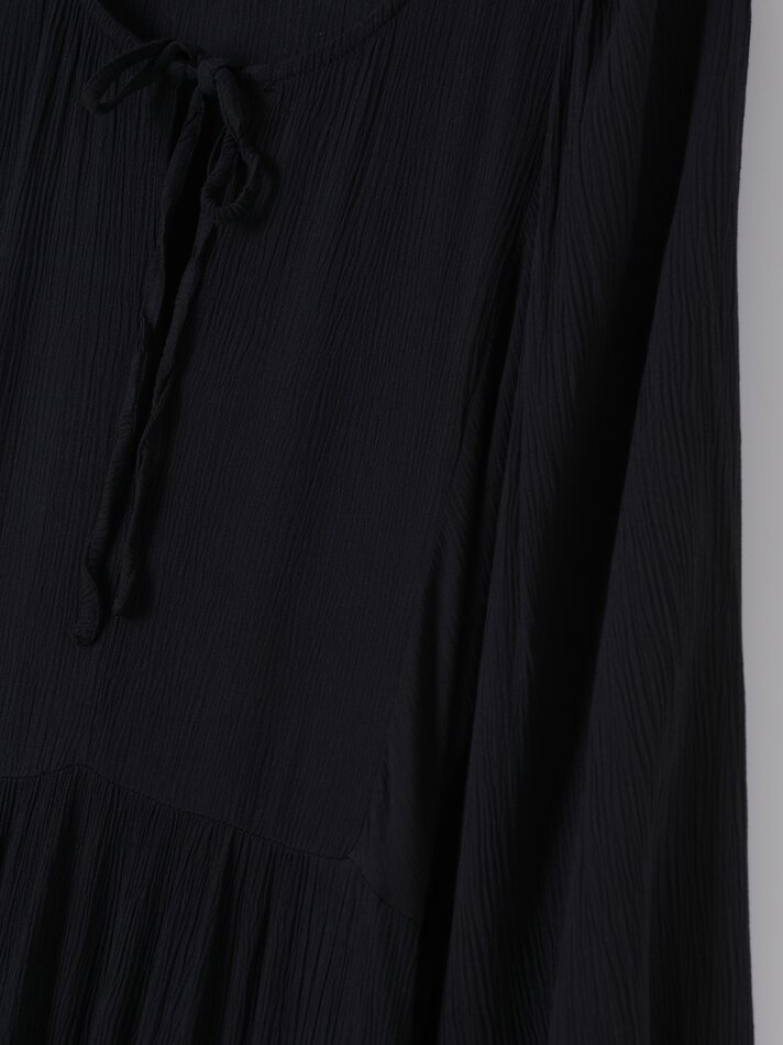 Vestido longo de chiffon - Preto