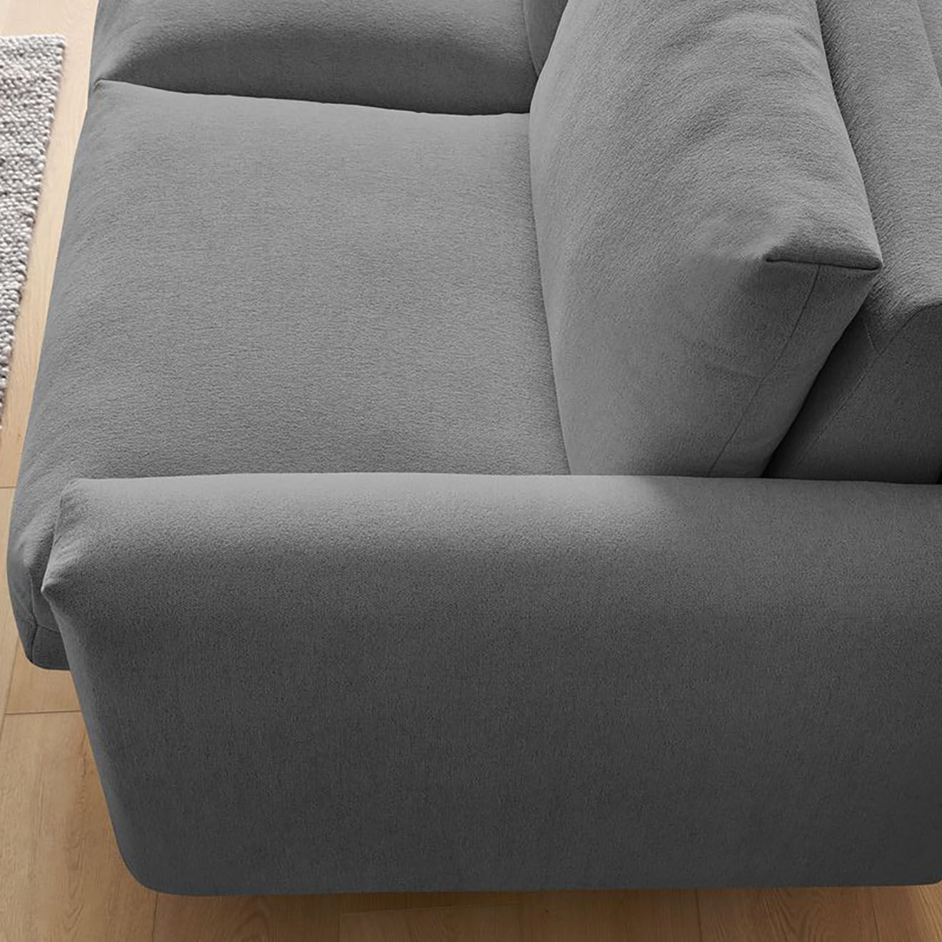 Bobochic Canapé droit cocoone convertible express  gris foncé - 200x105x98 cm