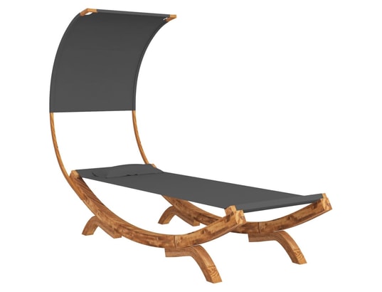 VIDAXL - Hamac avec support Hamac avec auvent 100x216x162cm bois d'épicéa massif anthrac...