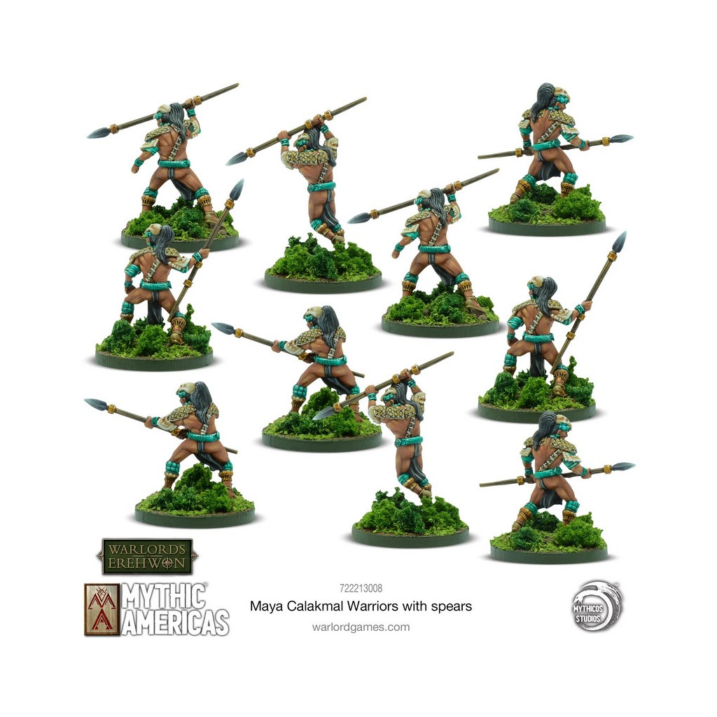 Mythic Americas - Maya Calakmal Warriors with Spears