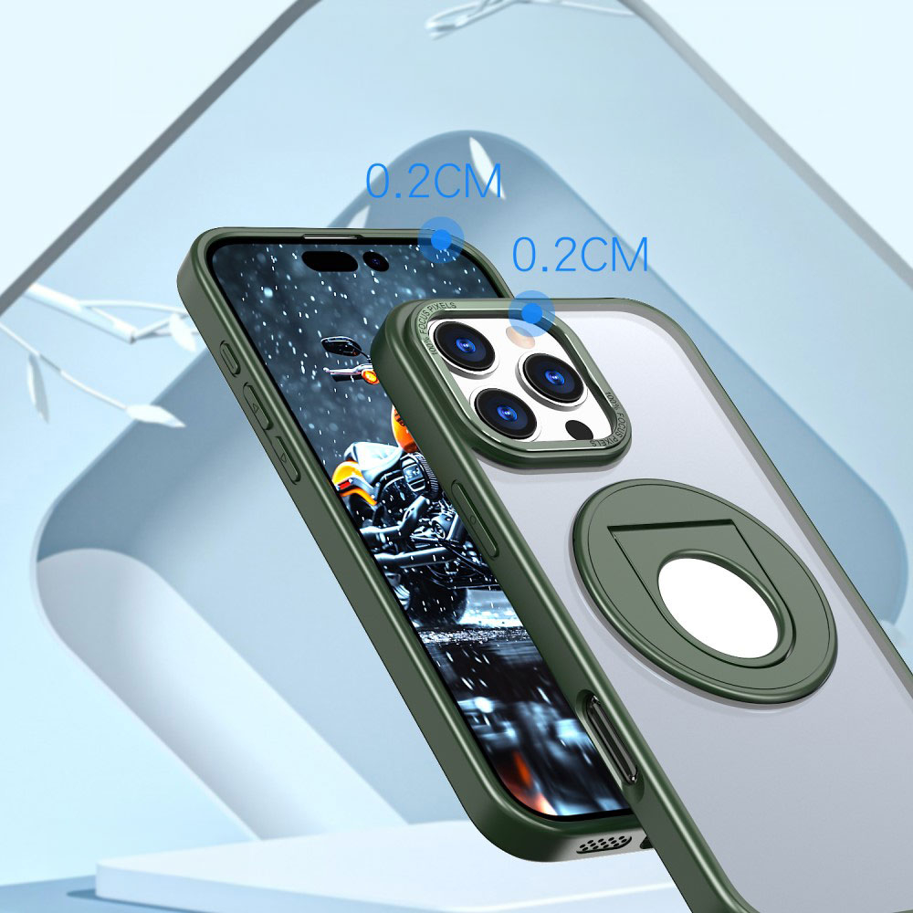 iPhone 16 Pro Max MagSafe Hybrid Hardcase Hülle mit Kunststoff Rückseite und TPU Bumper   Kickstand Aufsteller - Schwarz / Transparent