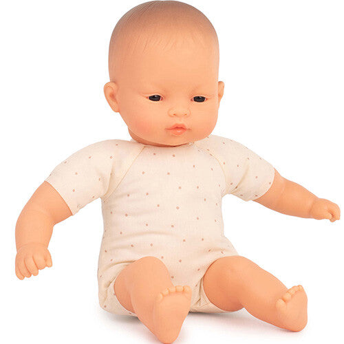 Miniland babypop aziatisch met zacht lijfje - 32 cm