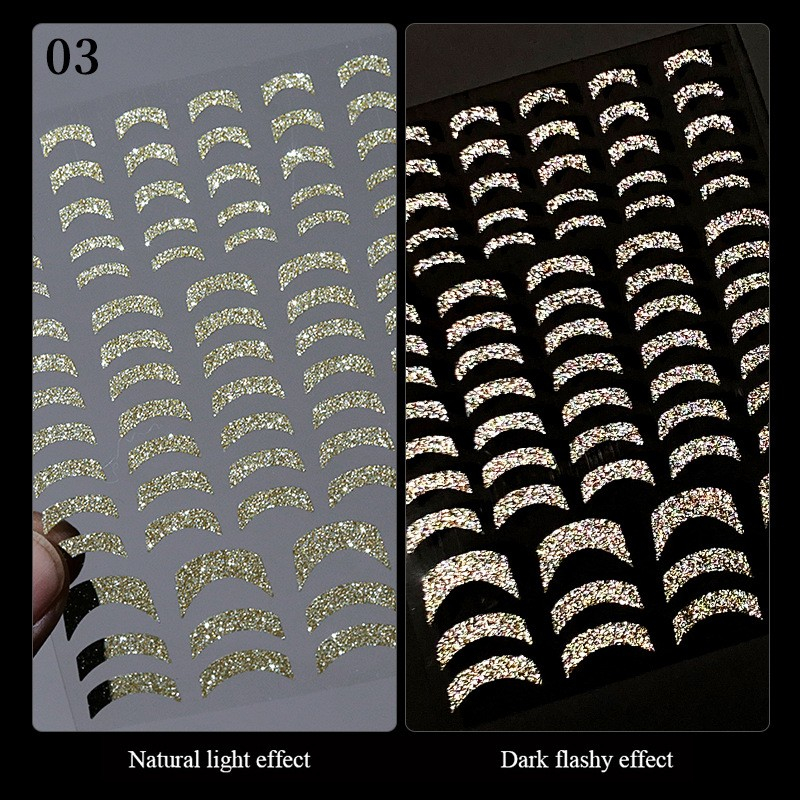 Nagel Sticker Nail Art Tattoo Selbstklebende Glitzer French Aufkleber - Gold