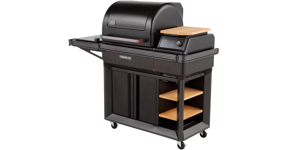 TraegerTimberline Pellet Grill barbecue  (Zwart, WiFIRE, touchscreen, inductiekookplaat aan zijkant)