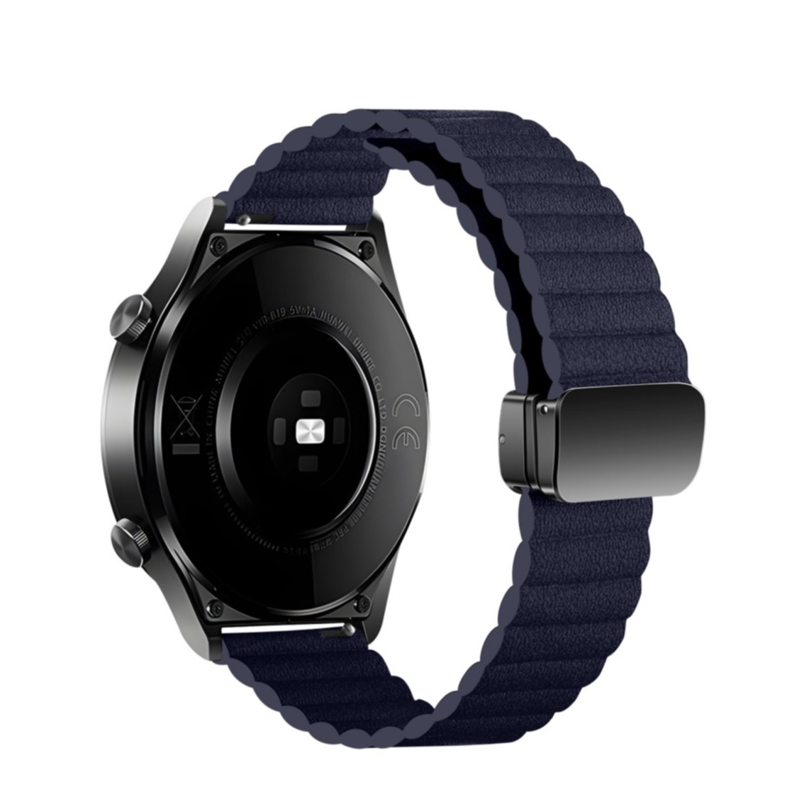 Samsung Galaxy Watch 3 (45mm) Kunstleder Armband mit Magnet-Verschluss (Gelenkumfang: 170-220mm) - Dunkelblau