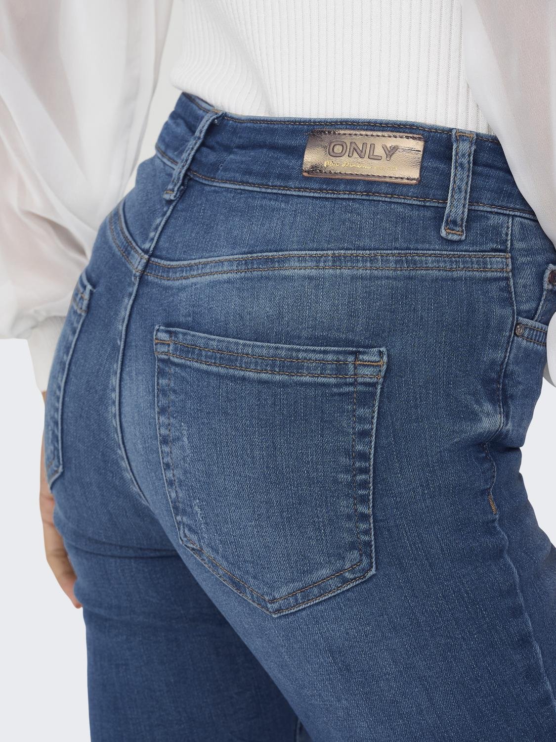 ONLBLUSH Mittlere Taille Skinny Fit Jeans Dark Medium Blue Denim