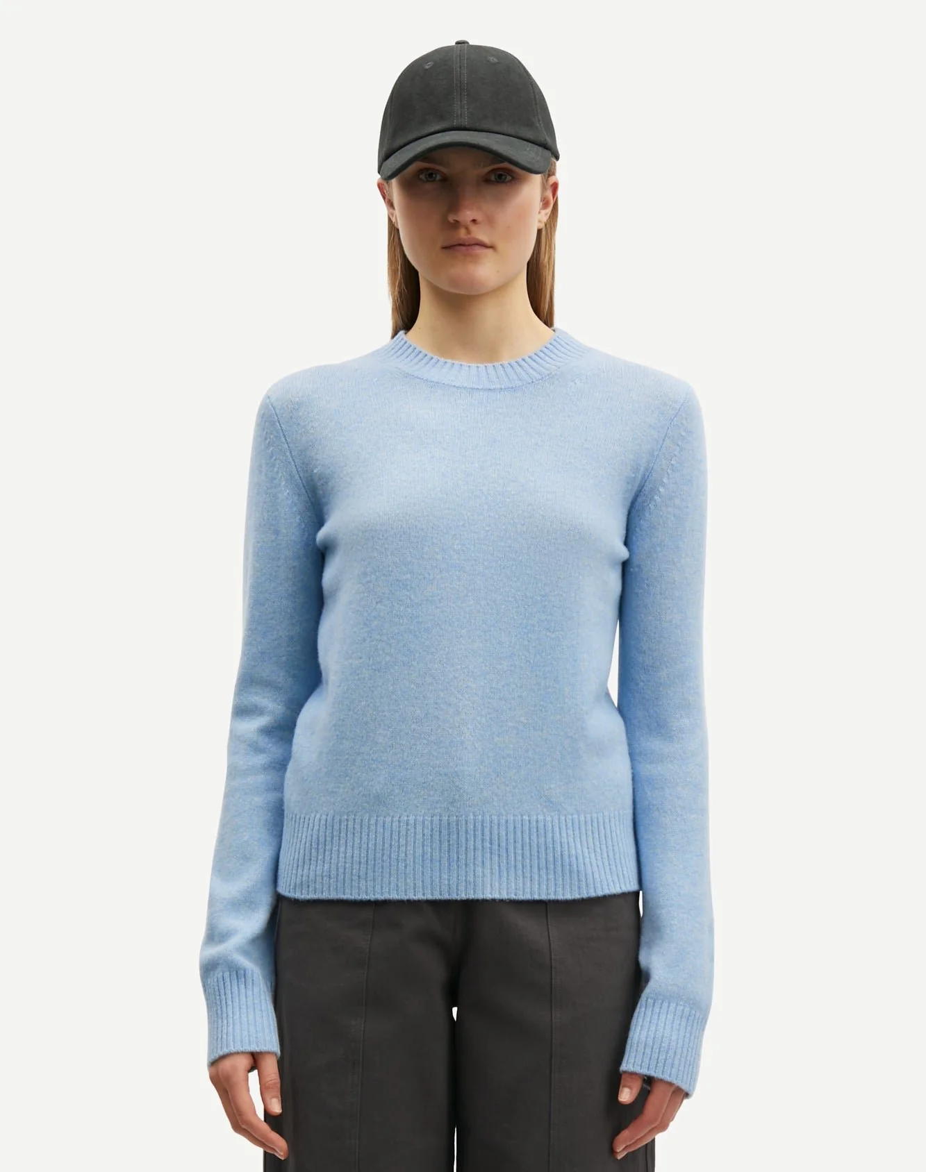 Samsøe Samsøe  Charlotte uldstriktrøje - Subdued Blue