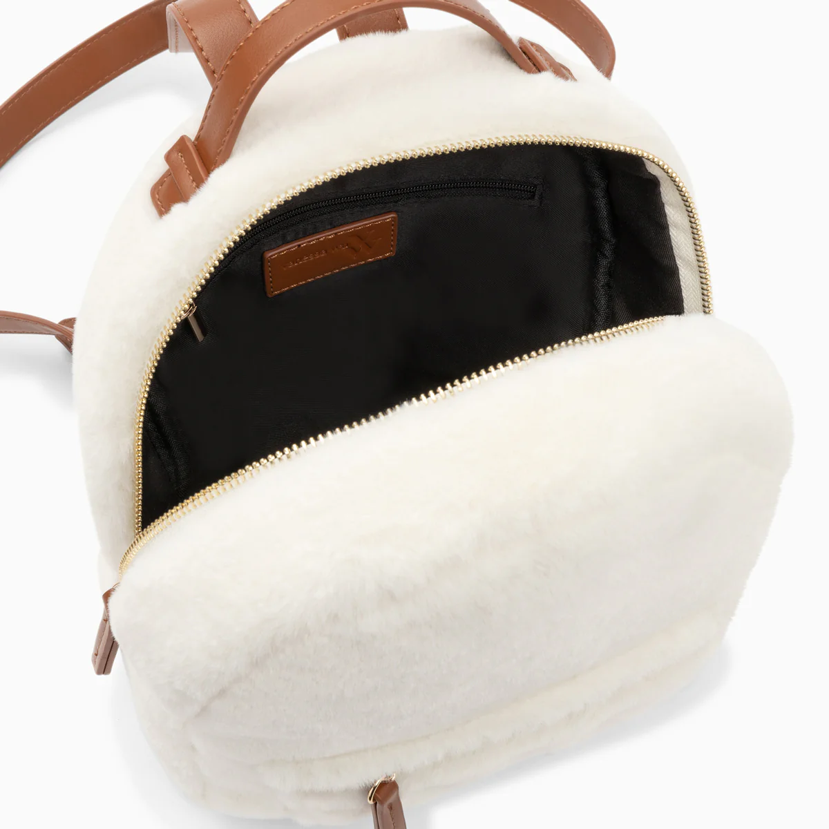 Sacs-Petit sac à dos Moana ivoire en fausse fourrure