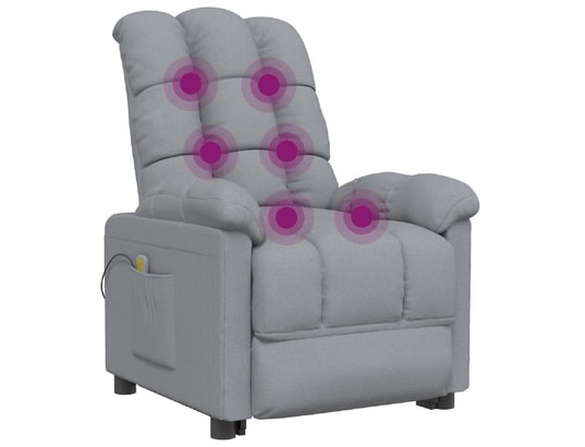VIDAXL - Fauteuil Relaxation Fauteuil de massage - gris clair - tissu - 74x99x102cm