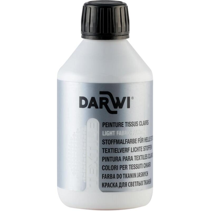 DARWI Flacon de 250 ml de Peinture Textile Opaque - Blanc