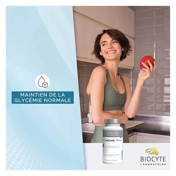 Biocyte Cr Chrome Glycémie Normale Chrome, Levure de Bière et Niacine 60 Gélules