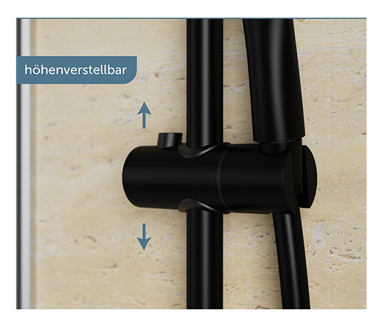 Brausestangen-Set »CAPRI«, schwarz