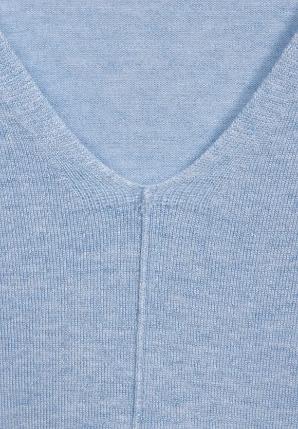 3/4 Feinstrick Pullover - tranquil blue melange