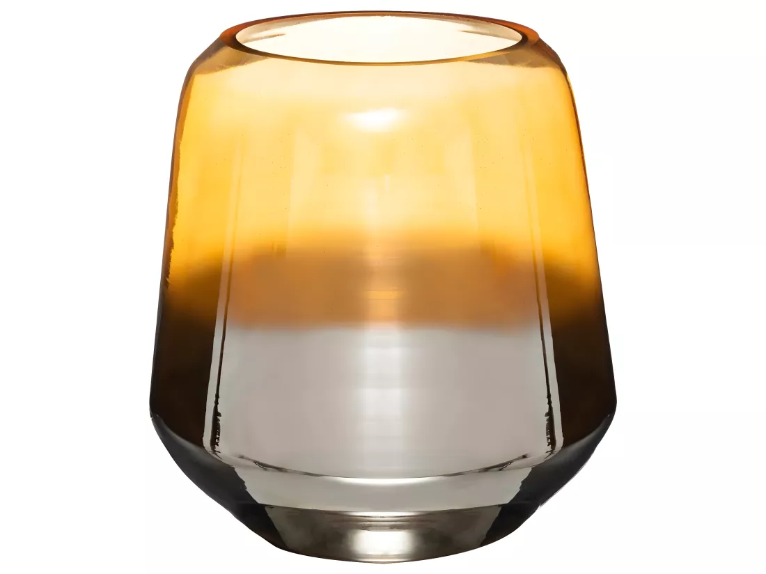 Vase en Verre aspect métal et ambre H 24,5 cm