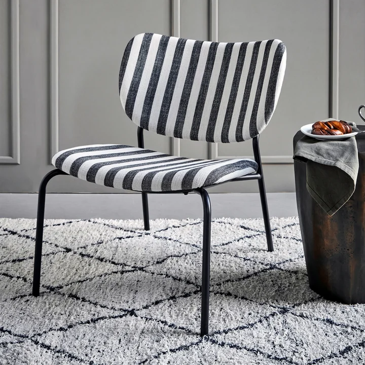 House Doctor - Longa Lounge-Sessel, schwarz / off-white