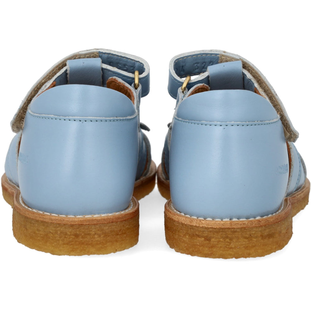 Køb Angulus Sky Blue/Buttermilk Sandal Med Lukket Tå Og Blomster