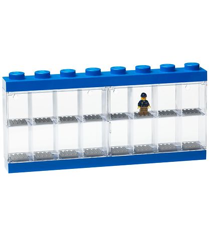 LEGO? Storage Minifigur Display - 16 rum - 38 cm - Blå