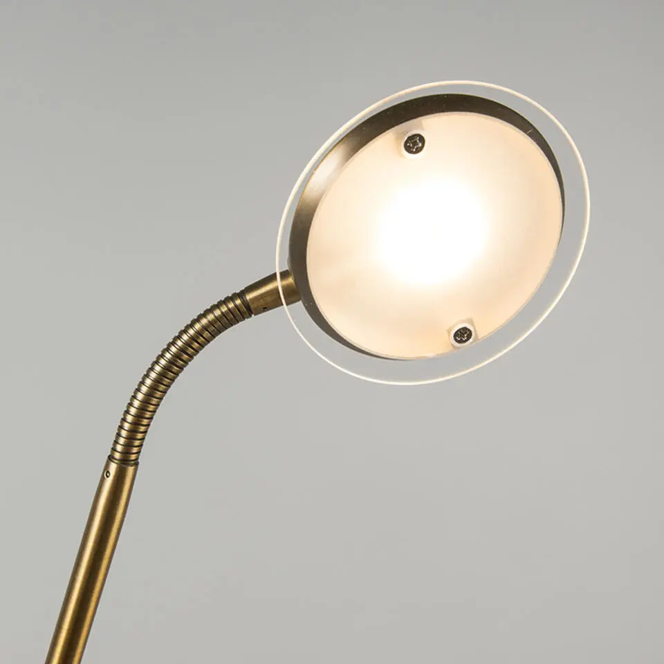 Qazqa vloerlampen eva bruin geïntegreerde led
