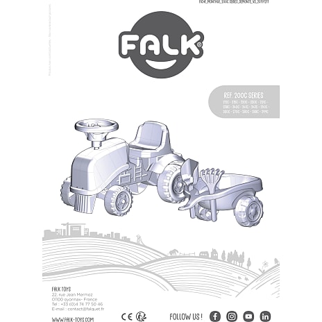 Falk Toys Baby Kubota ride-on traktor