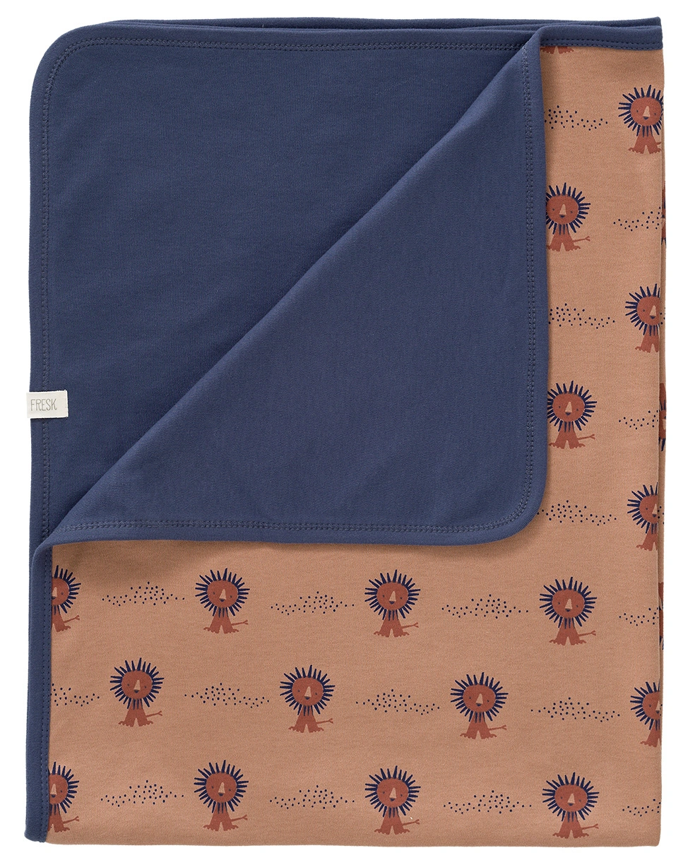 Kuscheldecke LION (80x100) in braun/blau