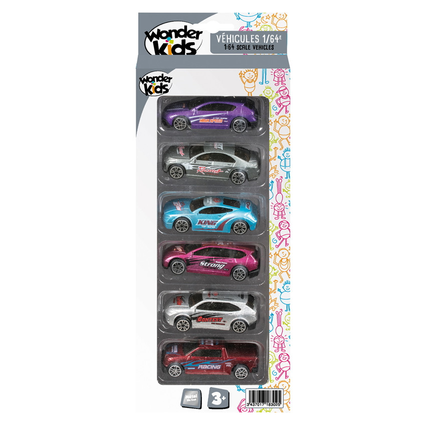 Lot de 6 voitures en métal 1/64e