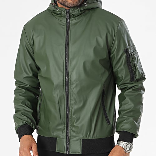 Veste Bomber Capuche Vert Kaki