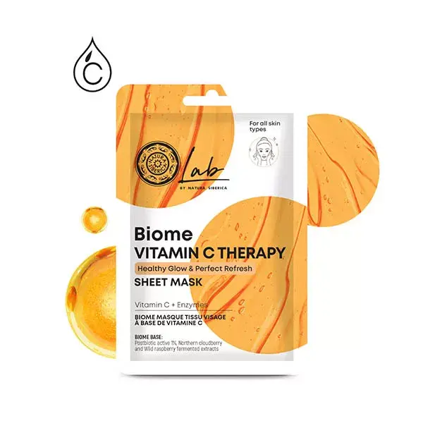 Máscara facial de tecido descartável com vitamina C da Lab