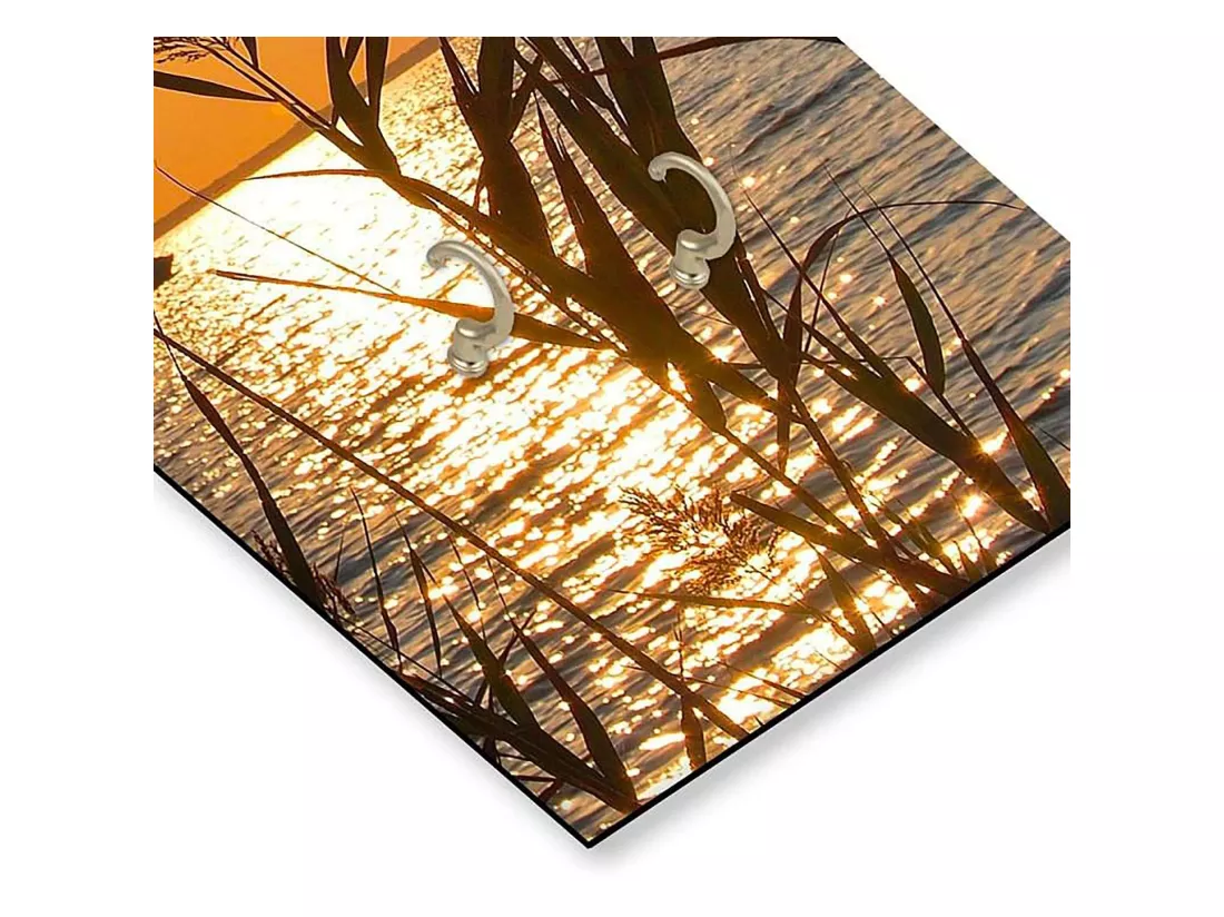 Horloge Panoramique Coucher de Soleil sur L'Eau - 40 x 118 cm