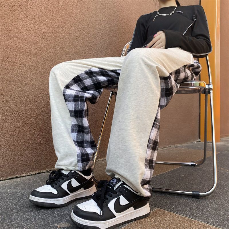Everose - Geruite joggingbroek