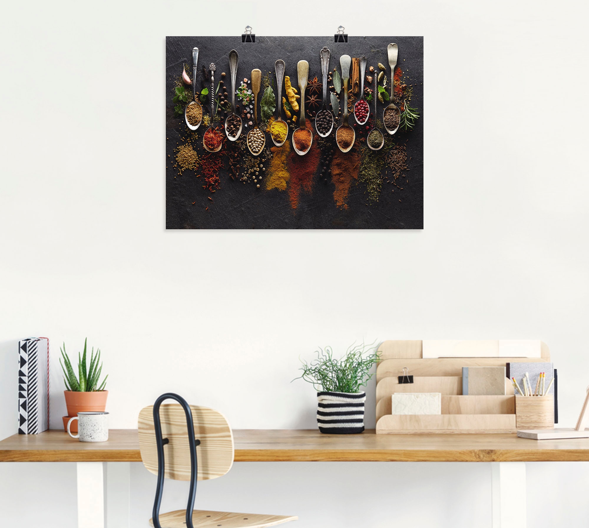 Artland Wandbild »Kräuter Gewürze Schiefer« Lebensmittel 1 Stk. tlg. als Alubild, Outdoorbild, Leinwandbild, Poster, Wandaufkleber