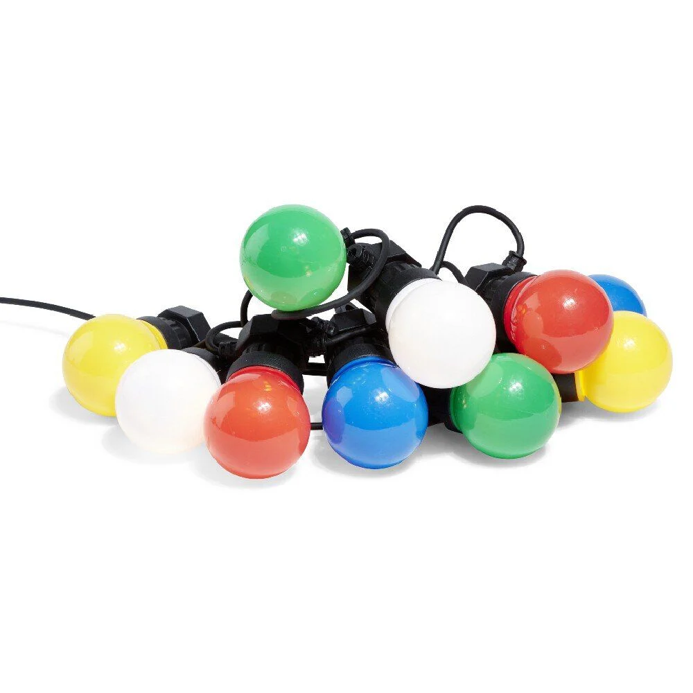 Guirlande solaire guinguette 50 LED multicolore design ampoule 5,8 m