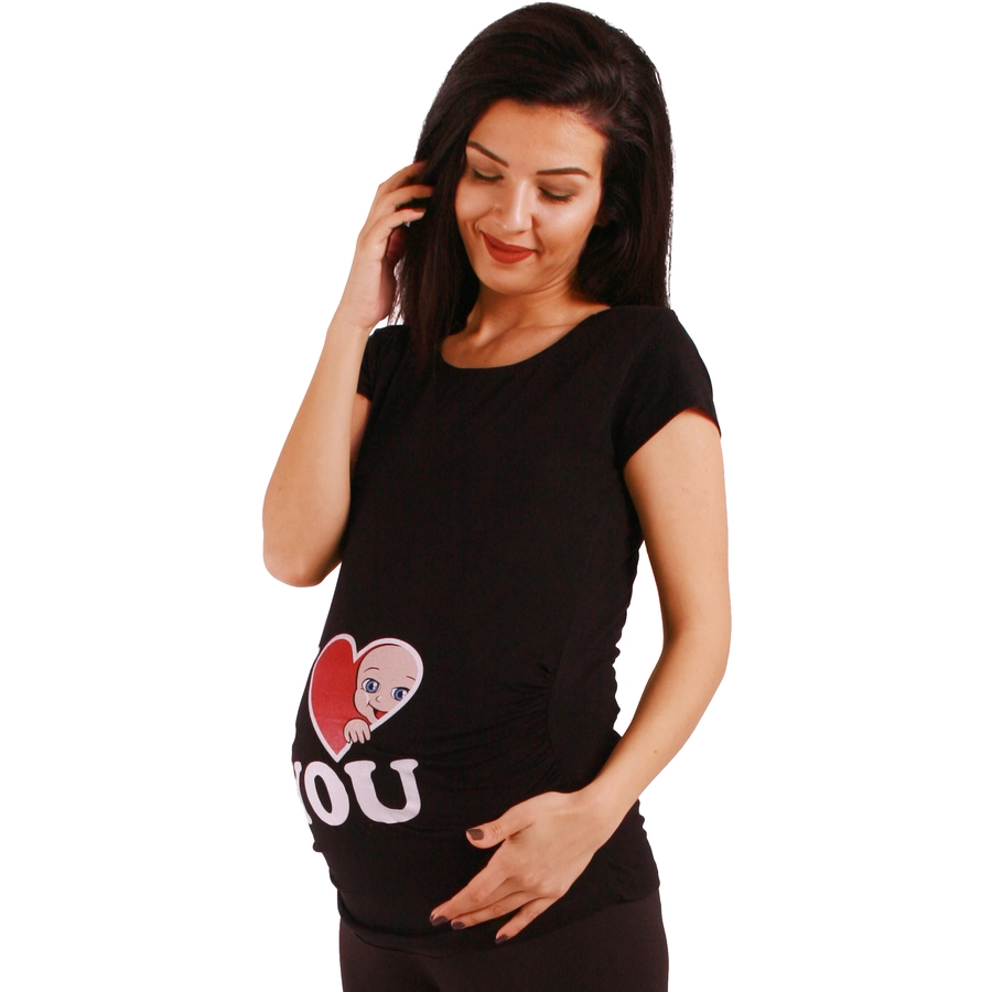 M.M.C. Umstandsshirt I Love You mit Motiv Schwarz